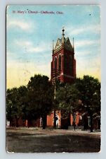 Chillicothe OH, St Mary's Church, Street View Ohio Vintage Postcard picture