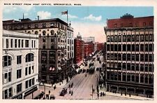 Springfield Massachusetts Main Street from Post Office Vintage Unposted picture
