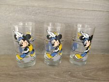 3 Vintage Disney Mickey Mouse Collector Drinking Glass Mickey Mouse Dancing picture