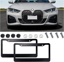2PCS Matte Black Car License Plate Frames, Universal Stainless Steel Tag Frame A picture