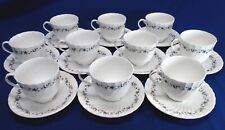 10 SETS CUPS & SAUCERS ROYAL WORCESTER PETITE FLEUR SWIRL PATTERN picture