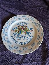 Vintage Spencer Gifts 'Happy Anniversary' Milestone Plate 1975 8.25