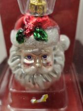 Vintage K-Mart Holiday Treasures 2003 Mercury Glass Hand Crafted Santa Claus Orn picture