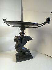 Vintage Maitland Smith Bronze Egyptian Revival Winged Sphinx Tazza picture