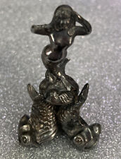 VINTAGE Pewter MERMAID Fish 3 1/2” Figurine Under The Sea Fairy Tale Magical picture