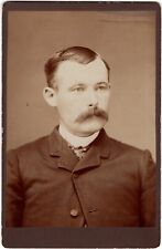 CIRCA 1880s CABINET CARD MAN NAMED POST MORTEM NOTE ON BACK SIOUX FALLS DAKOTA picture