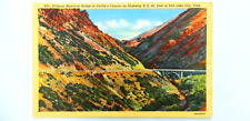 Stillman Memorial Bridge Utah Postcard Vintage Linen Salt Lake City Canyon Road picture