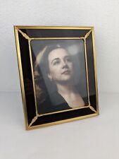 Antique French Art Nouveau Reverse Painted Glass Picture Frame Maroon Gold 7 X 9 picture