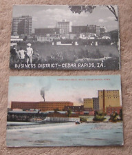 Cedar Rapids Iowa IA Postcards Business District American Cereal Dam Pre Quaker picture