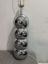 Mid Century Modern Pair Chrome Stacked Ball Table Lamp George Kovacs 70's picture