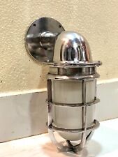 Maritime Antique Aluminum Wall Decoration Sconce Light White Glass Lot of 2 picture