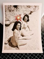 Vtg 50’s Girl Pretty Busty PIN UP Risque Nude Original B&W Girlie Photo #175 picture
