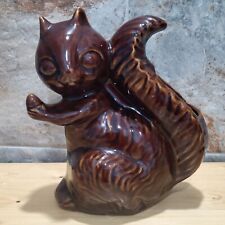 Vintage Gold Brown Squirrel Planter Vase Clay Pottery picture
