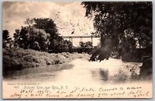 Vtg Utica New York NY Bridge Over Mohawk River 1907 View Old Postcard picture