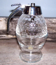 Vintage 2 Piece Glass No Drip Honey Dispenser picture