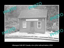 OLD 6 X 4 HISTORIC PHOTO OF OKANAGAN FALLS BC CANADA THE RAILWAY STATION c1950 picture