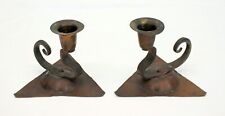 Vintage ERHARD GLANDER Arts & Crafts Hand Wrought COPPER Candle Chambersticks picture