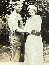 O5 Photograph 1910-20's Farmer Beautiful Woman Showing Off Hoe  *GLUED* picture