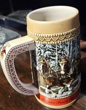 1987 BUDWEISER Clydesdale Collector Holiday Beer Stein 
