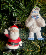 2ct New (Bumble & Santa Clause) Rudolph Red Nosed Reindeer Christmas Ornaments picture