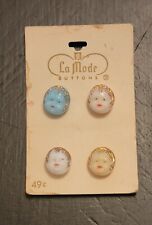 Rare Find NOS Baby Face Glass Buttons Amazing picture
