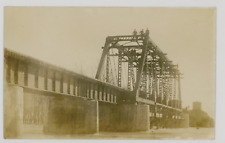 Railroad Bridge Construction Workers RPPC Postcard1908-12 Nebraska? Illinois? picture