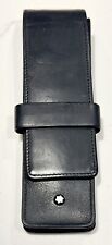 MONTBLANC MEISTERSTUCK 14311 SIENA TWO PEN POUCH BLACK ITALIAN LEATHER PRE-OWNED picture
