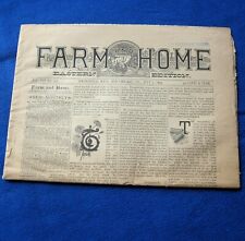 Antique July 1895 Farm And Home Newspaper, Springfield Mass Eastern Edition picture