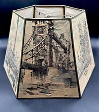 VINTAGE LAMPSHADE RIE PLUIM WATERCOLOR PARIS SCENES LITHO PRINTS 1940S 50S picture
