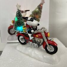 Roman Inc Peanuts Joe Cool Motorcycle Figurine Christmas Snoopy Biker Lighted picture