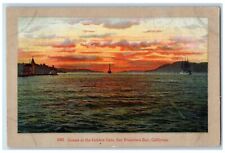 1909 Sunset At The Golden Gate San Francisco Bay California CA Posted Postcard picture