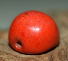 Antique Big Red Rounded Kiffa African Powder Glass Bead Mauritania African Trade picture