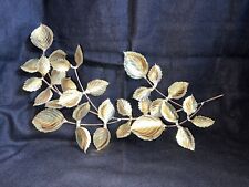 Vintage Brass Copper Metal Mid Century Leaves Wall Sculpture picture