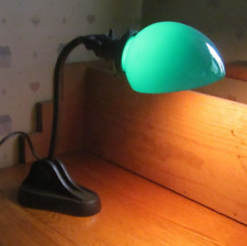 Original Adjustable Bankers Desk Lamp Bronze Period Green Cased Shade Emeralite picture