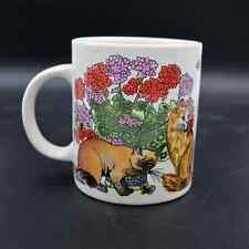 Vintage Dunoon Floral Cat Coffee Tea Mug Siamese Persian  picture