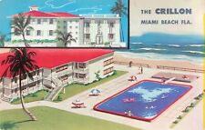 Miami Beach Florida, Crillon Hotel Apartments Advertising RARE, Vintage Postcard picture