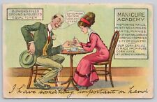 I Have Something Important On Hand Pretty Manicurist Lady ANTIQUE POSTCARD 997 picture