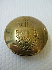 RARE 1920s Leigh Probus Paratus Rouge Compact Pot Brass Incised Trademark Crest  picture