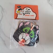 VINTAGE FUN WORLD HALLOWEEN PARTY BLOW OUTS PACK OF 5 - BLACK CAT picture