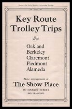 1912 The Show Place Key Route Trolley Trips Oakland Berkeley California Print Ad picture