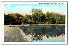 c1930's Bathing Beach at Laurel Lake Massachusetts MA Vintage Postcard picture