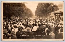 Bristol Indiana~Crowd @ WWI? Booster Day~Man w/Amputated Leg? RPPC c1918 picture