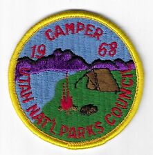 BSA UTAH NATIONAL PARKS COUNCIL 1968 CAMPER MINT CAMP PATCH picture