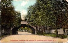 Postcard Stone Arched Bridge Delaware Avenue Park Buffalo New York 1913     8422 picture