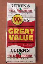 VINTAGE NEW 1990s 4 x 14 CT. BOXES LUDEN'S WILD CHERRY COUGH THROAT DROPS SEALED picture