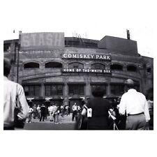 Comiskey Park Chicago White Sox Vintage Baseball Stadium Snapshot Postcard Print picture