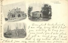 c1905 Multiview Postcard, Fremont NE Post Office, Library & Normal College  picture