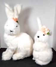 Realistic White Rabbit/Bunny Mother  and Baby  FAUX FUR WHITE BUNNY  14