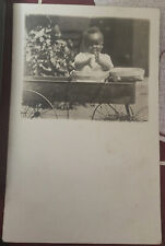 RPPC African American Child in Old Wood Wagon Real Photo Postcard No Stampbox picture