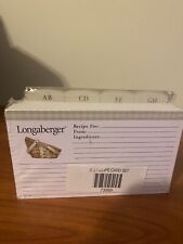 Longaberger Recipe Card Set 3X5 #73989/ 100 Cards w/Dividers NEW picture